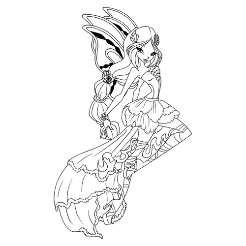 Página para colorear Winx Flora Harmonix dibujo para colorear gratis de Páginas para colorear de Flora (Winx)