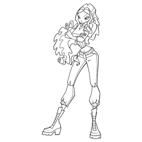 Página para colorear: Leyla frunció el ceño dibujo para colorear gratis de Páginas para colorear de Layla (Winx)