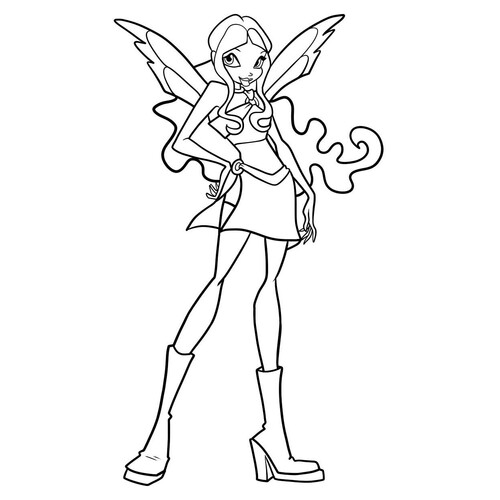 Página para colorear: Leyla se prepara para la fiesta dibujo para colorear gratis de Páginas para colorear de Layla (Winx)