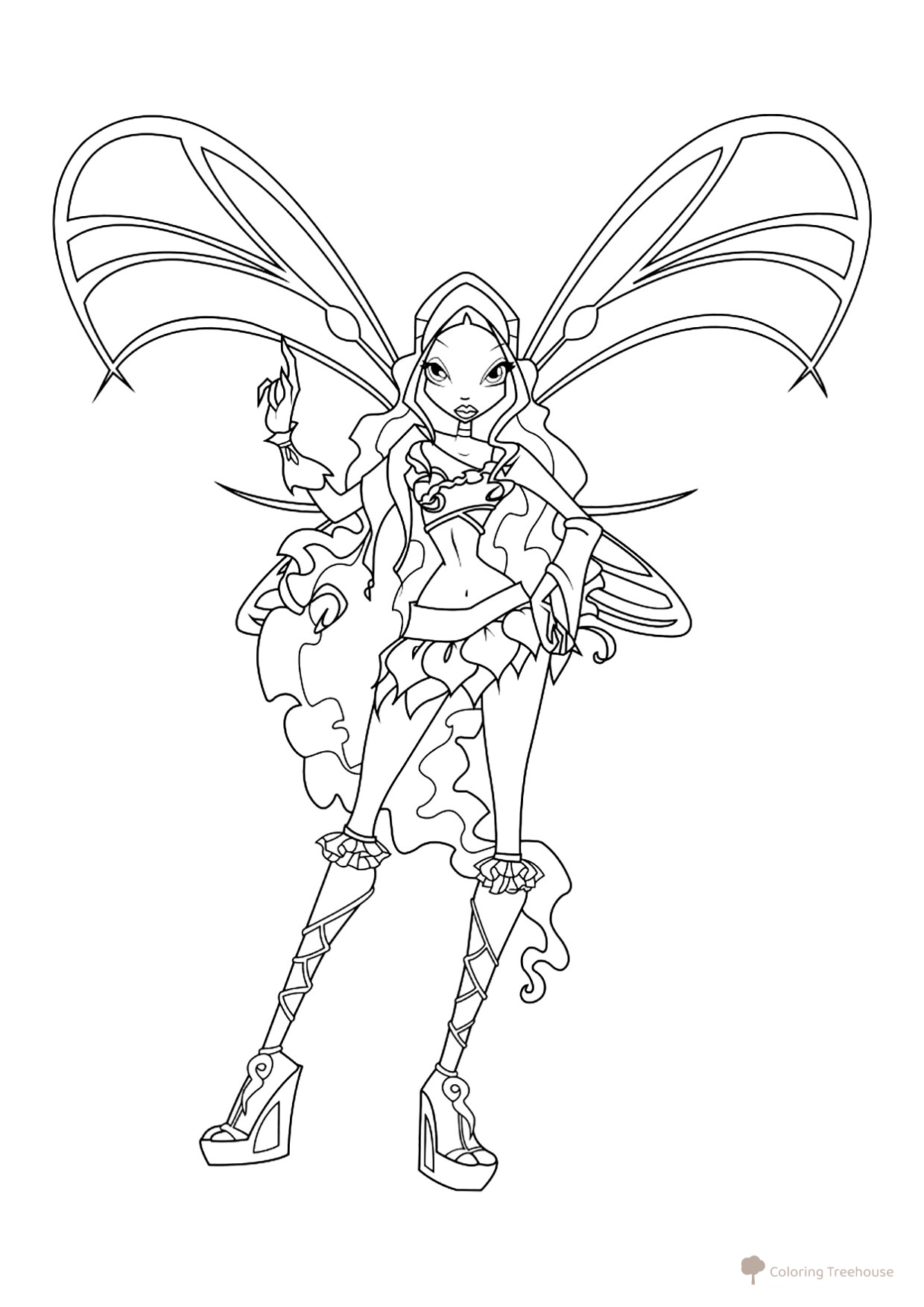 Página para colorear: Leyla (Sofix) de cuerpo entero dibujo para colorear gratis de Páginas para colorear de Layla (Winx)