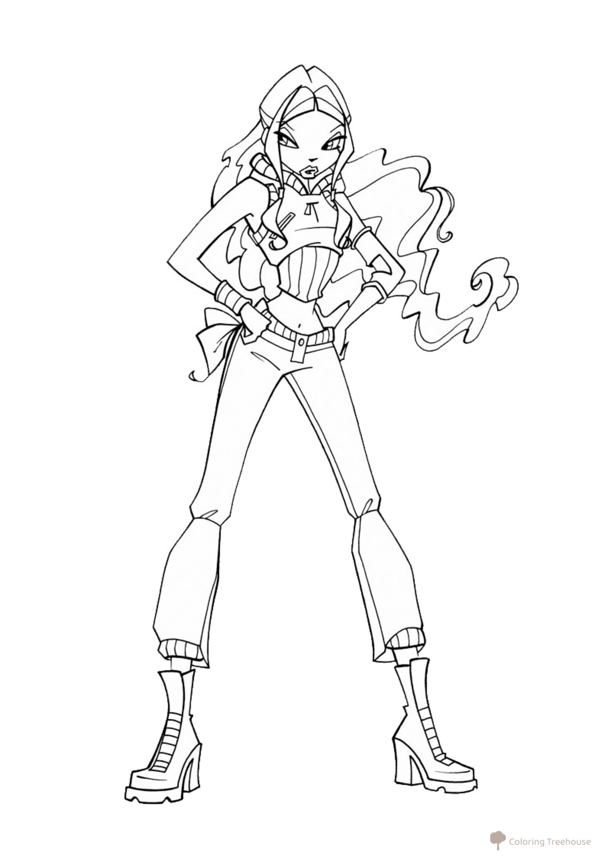 Página para colorear: Leyla sospechosa dibujo para colorear gratis de Páginas para colorear de Layla (Winx)