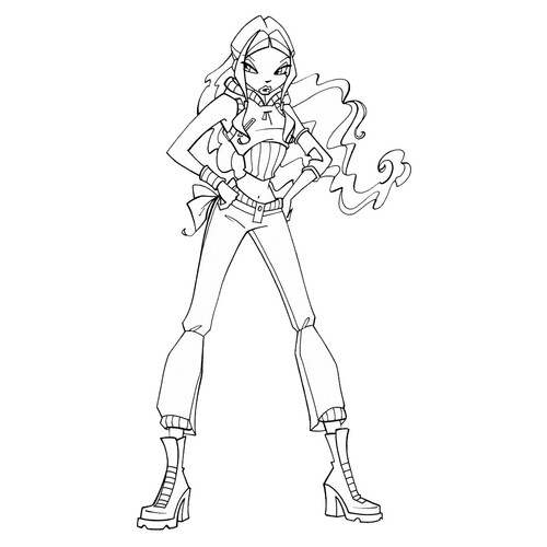 Página para colorear: Leyla sospechosa dibujo para colorear gratis de Páginas para colorear de Layla (Winx)
