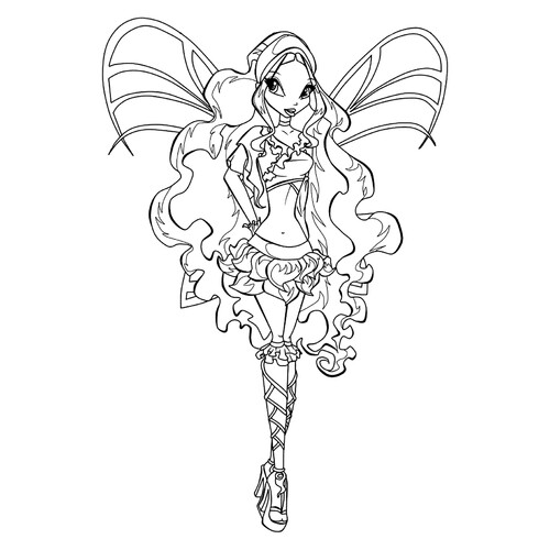 涂色页:Winx莱拉(Sofix) 免费可打印莱拉(Winx)着色页涂色页