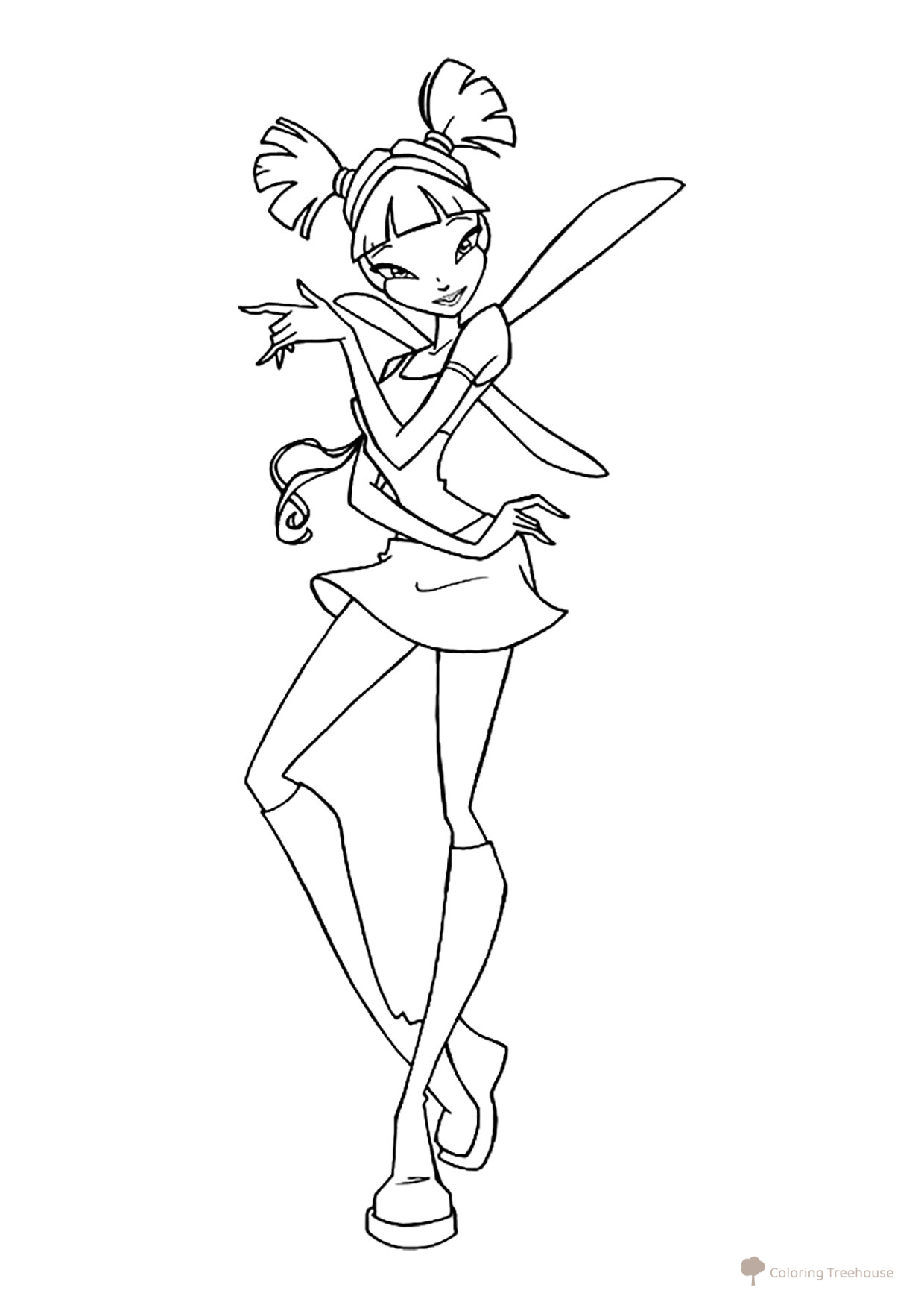 Página para colorear: Musa se transforma en hada dibujo para colorear gratis de Páginas para colorear de Musa (Winx)