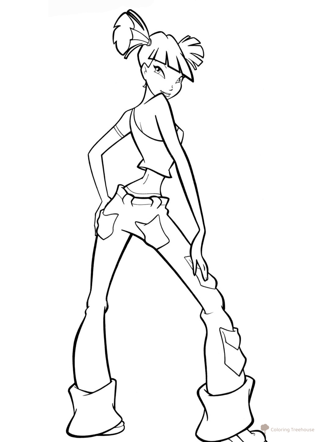 Musa in All Her Glory Coloring Page free printable Musa Winx Coloring Pages coloring page