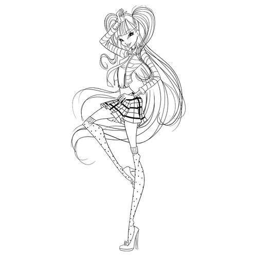 Página para colorear Winx: Musa Bon Ton dibujo para colorear gratis de Páginas para colorear de Musa (Winx)