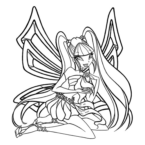 Página para colorear Winx Musa Enchantix dibujo para colorear gratis de Páginas para colorear de Musa (Winx)