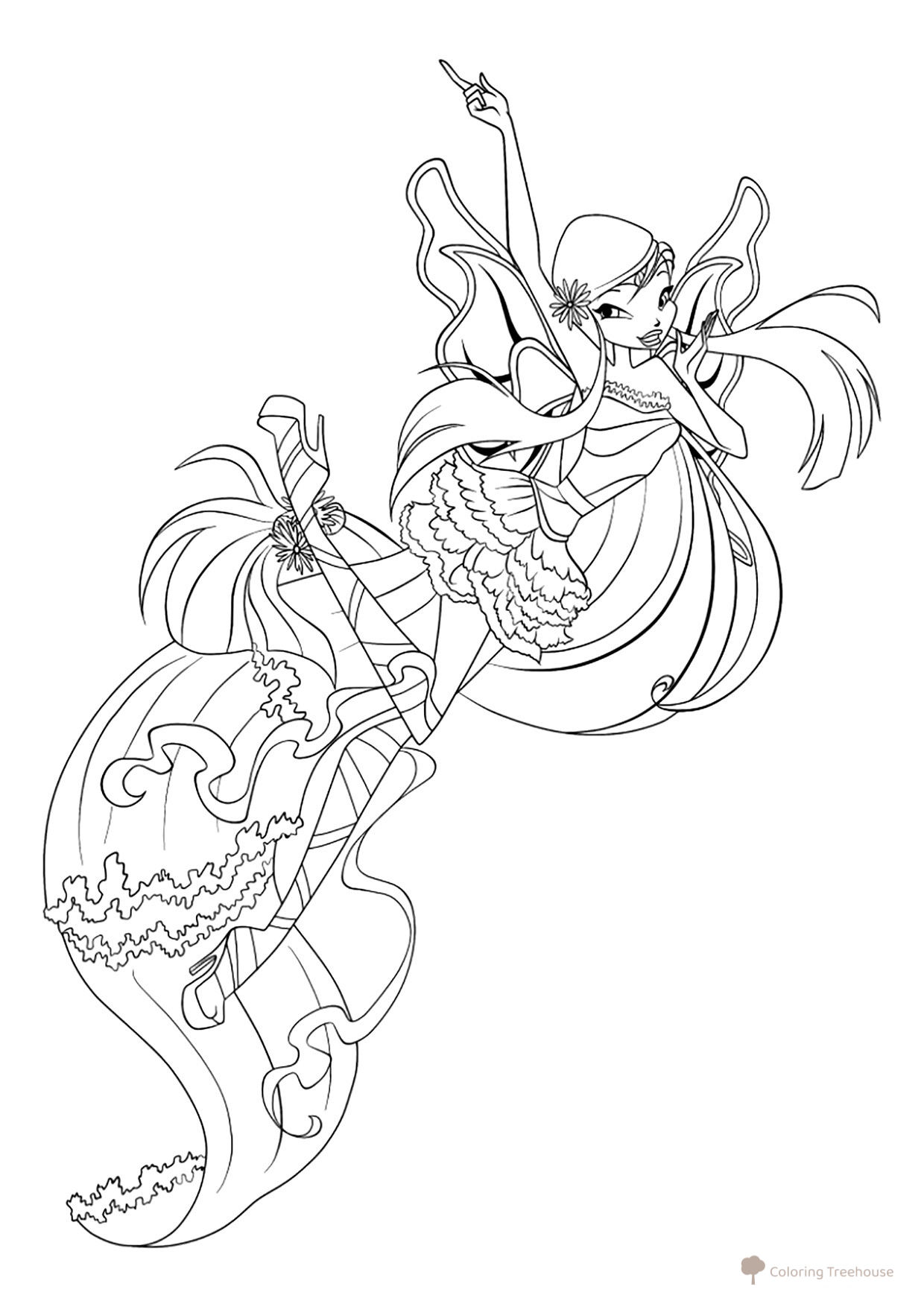 Musa Harmonix Coloring Page — Winx free printable Musa Winx Coloring Pages coloring page