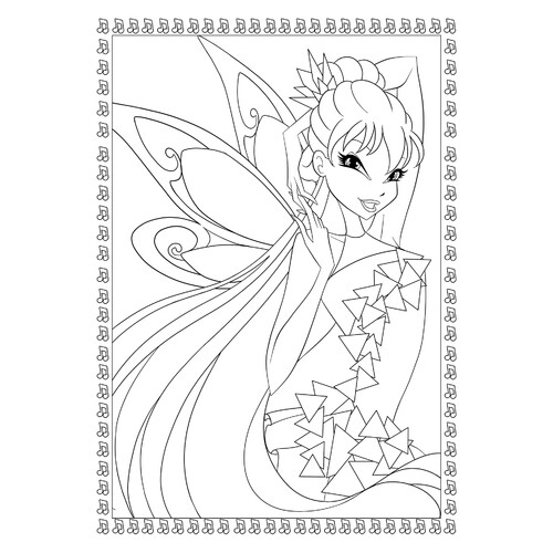 Página para colorear Winx Musa Taynix dibujo para colorear gratis de Páginas para colorear de Musa (Winx)
