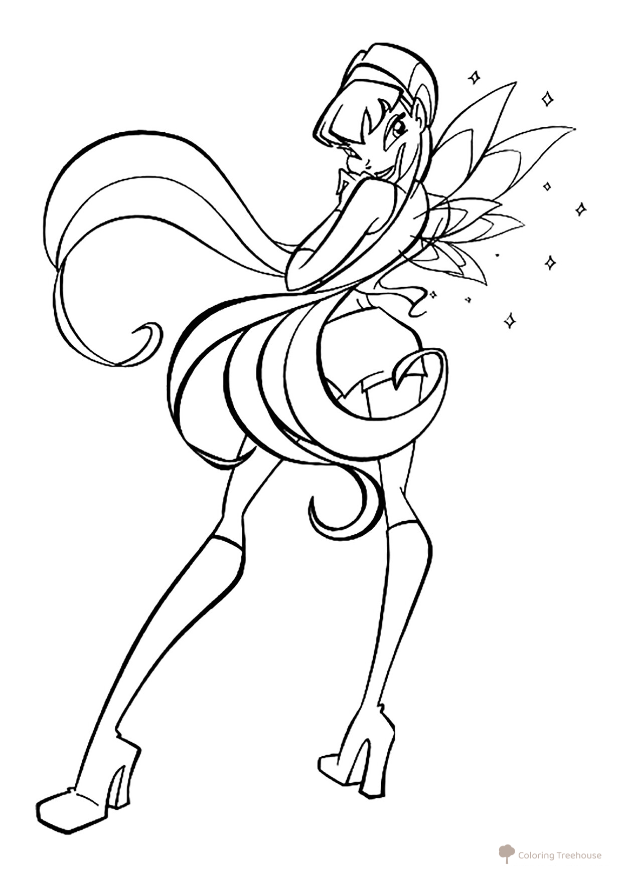 Stella Makes Plans Coloring Page free printable Stella Winx Coloring Pages coloring page