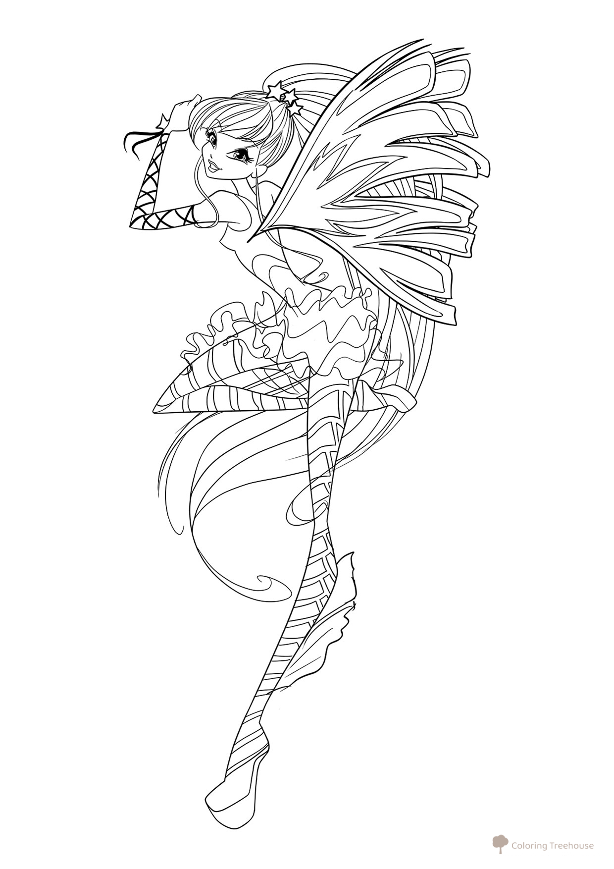 Página para colorear Winx Stella Sirenix dibujo para colorear gratis de Páginas para colorear de Stella (Winx)