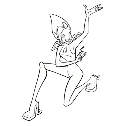 Happy Tecna Coloring Page free printable Tecna Winx Coloring Pages coloring page