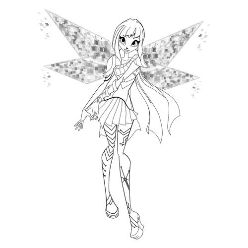 Tekna Coloring Page from the Winx Club free printable Tecna Winx Coloring Pages coloring page