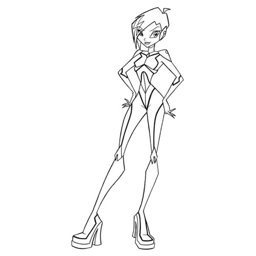Tekna in a Costume Coloring Page free printable Tecna Winx Coloring Pages coloring page