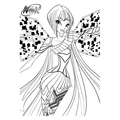 Tecna Bloomix Coloring Page (Winx) free printable Tecna Winx Coloring Pages coloring page
