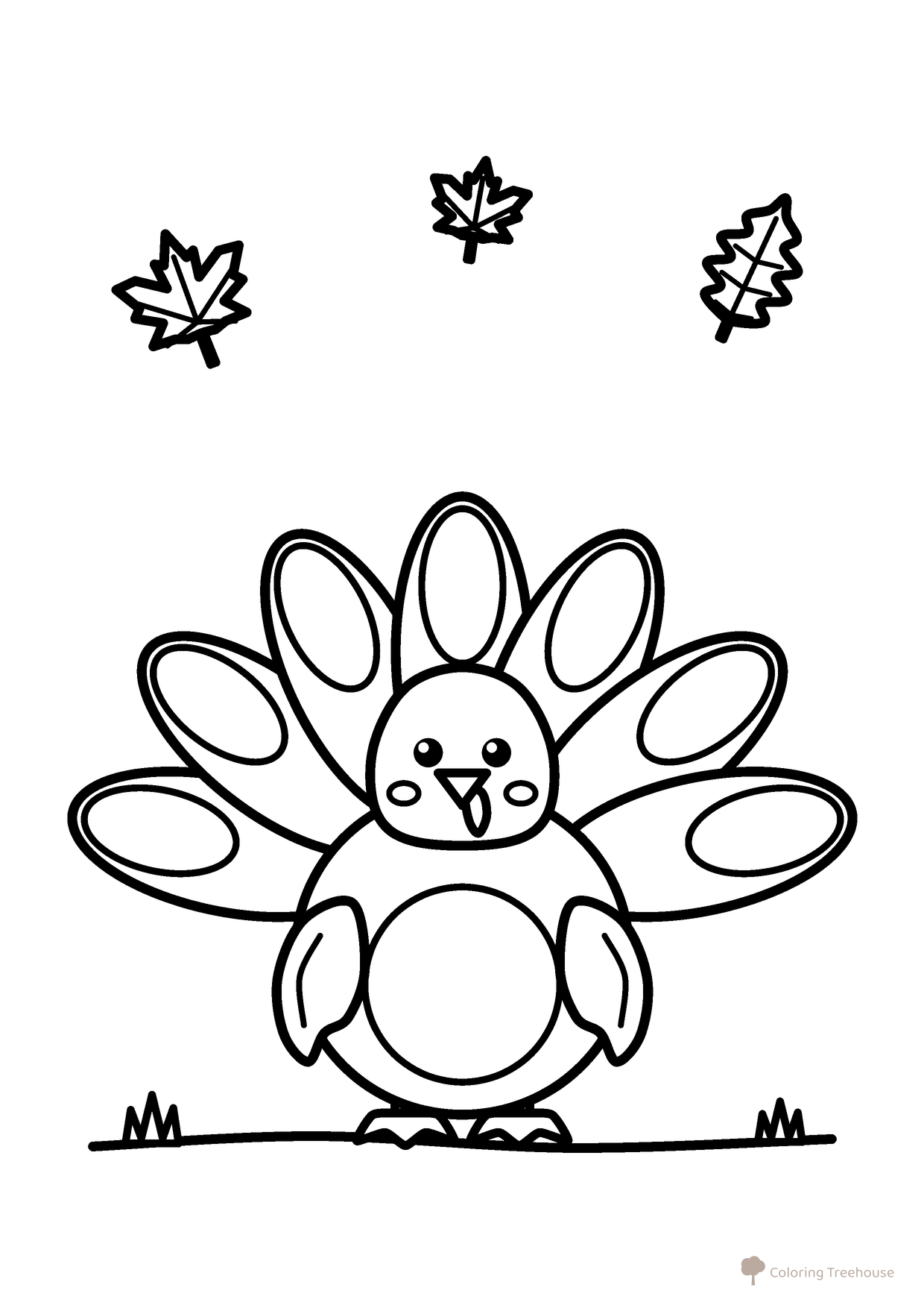 Cute Turkey Coloring Page