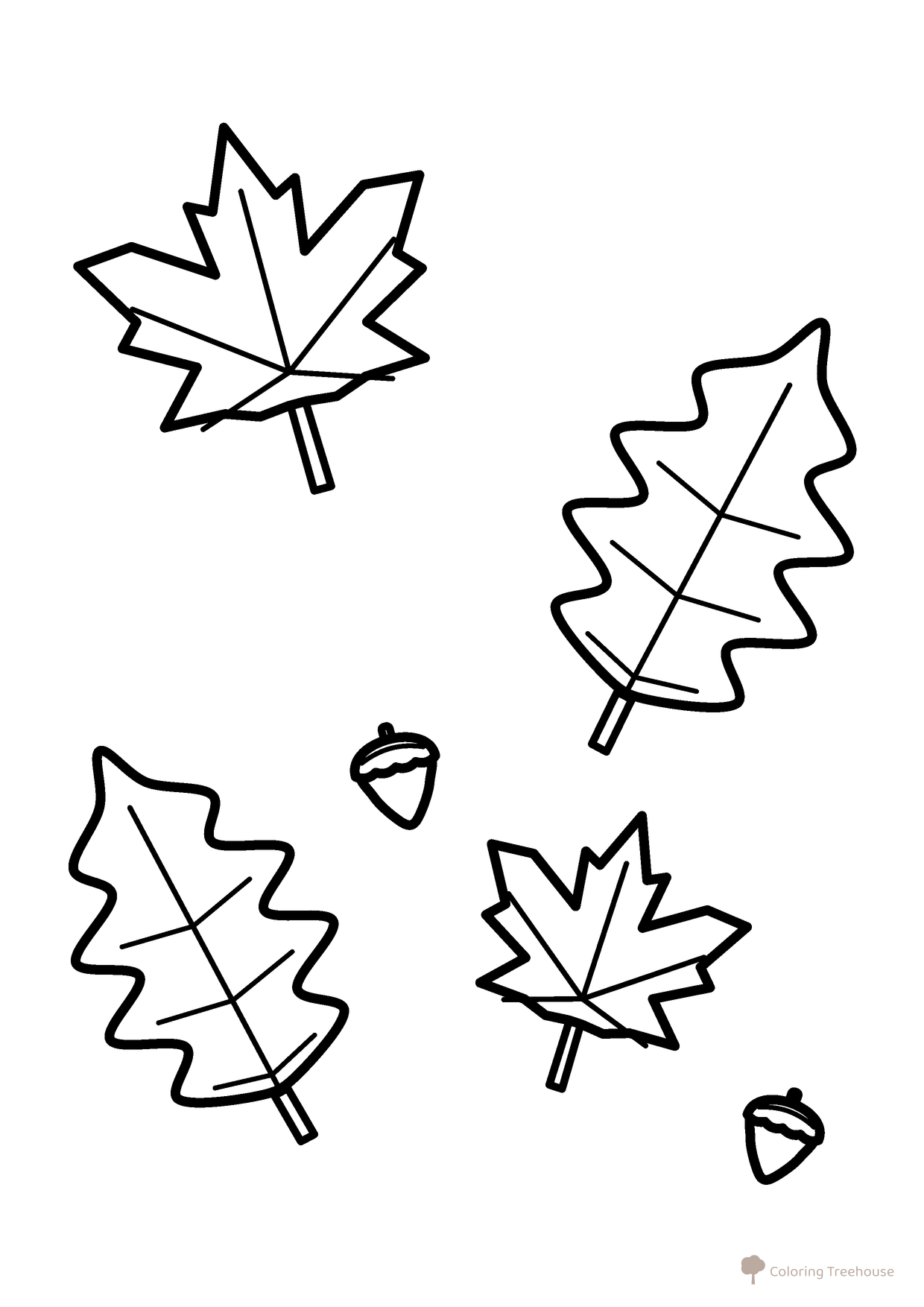 Autumn Leaves Coloring Page