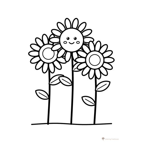 Sunflowers Coloring Page