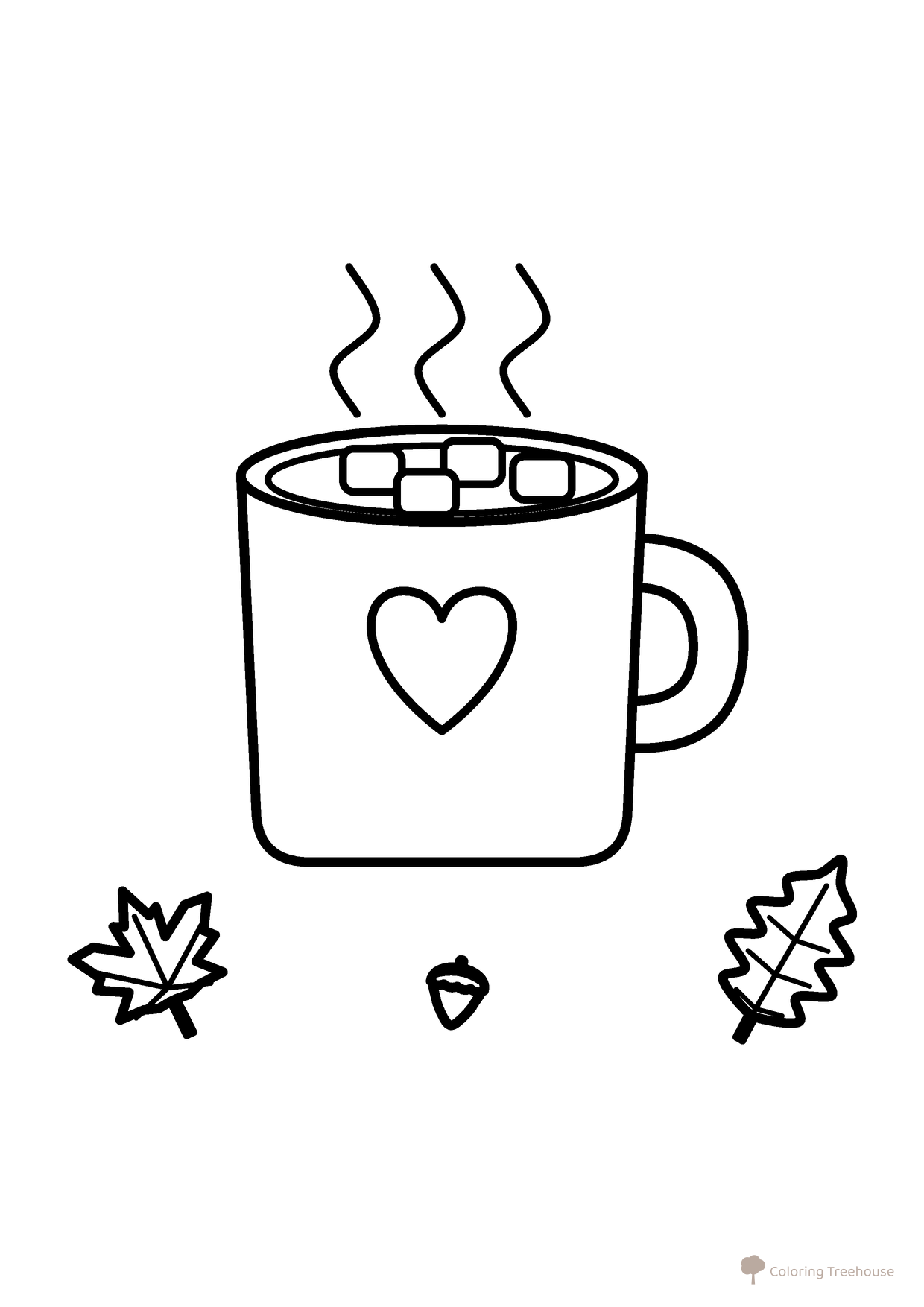 Mug of Hot Cocoa Coloring Page