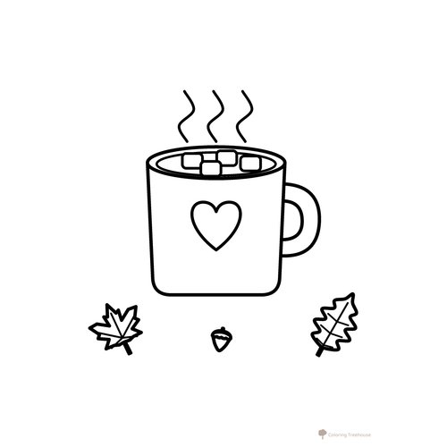 Mug of Hot Cocoa Coloring Page