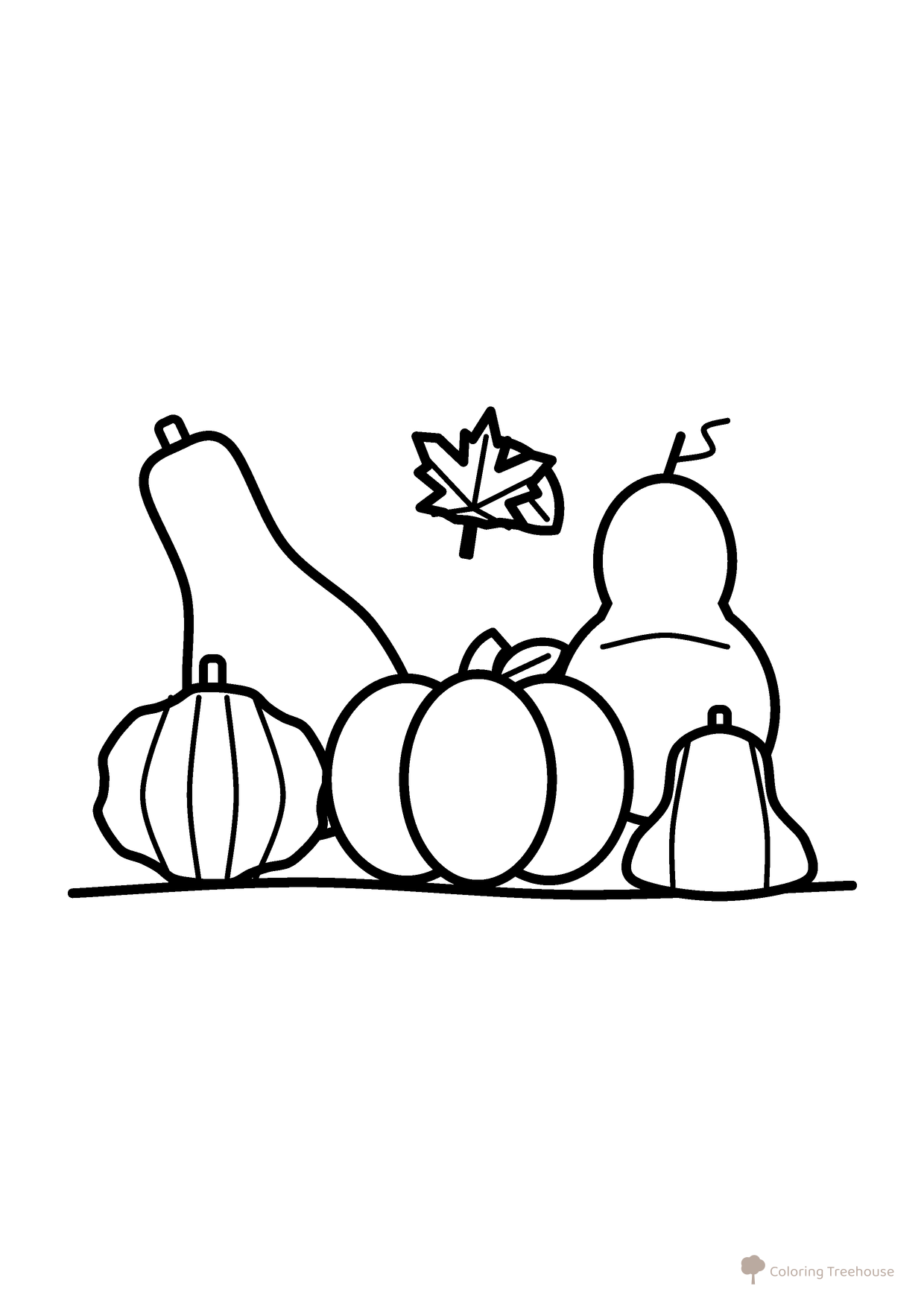 Gourds and Squash Coloring Page