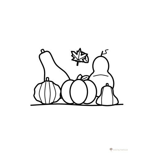Gourds and Squash Coloring Page
