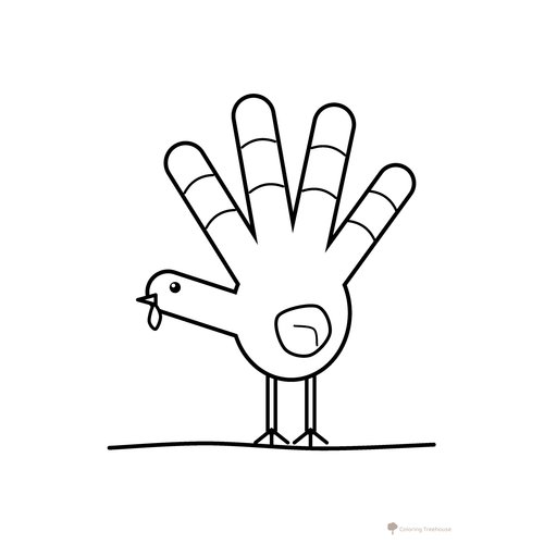 Handprint Turkey Coloring Page