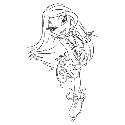 Bratz patinando - página para colorear dibujo para colorear gratis de Páginas para colorear Bratz