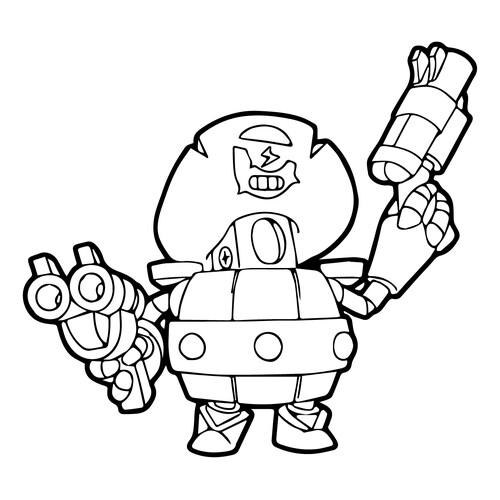 Página para colorear de Derryl Bravo Stars dibujo para colorear gratis de Páginas para colorear de Brawl Stars