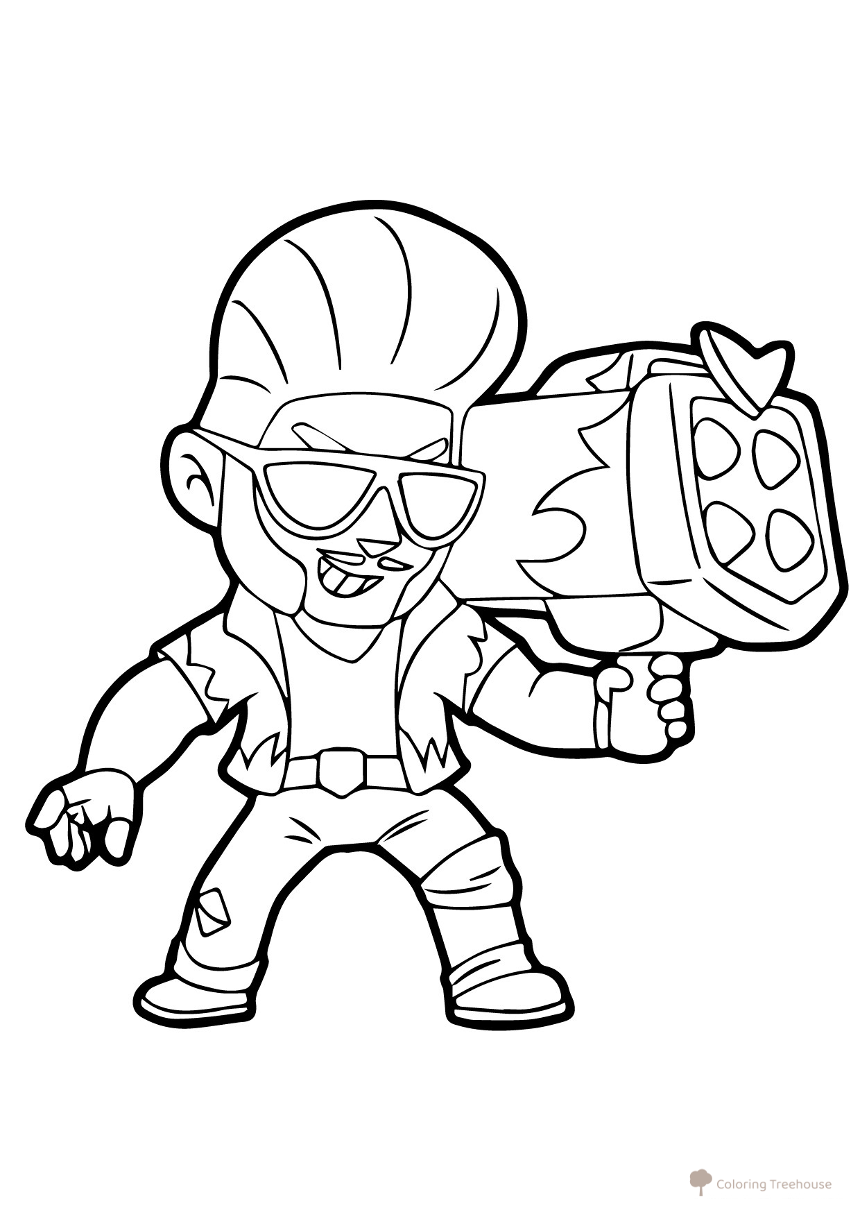 Página para colorear Hot Rod Brok — Brawl Stars dibujo para colorear gratis de Páginas para colorear de Brawl Stars