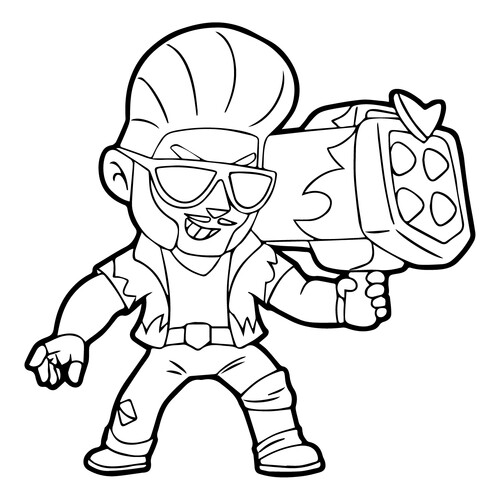 Página para colorear Hot Rod Brok — Brawl Stars dibujo para colorear gratis de Páginas para colorear de Brawl Stars