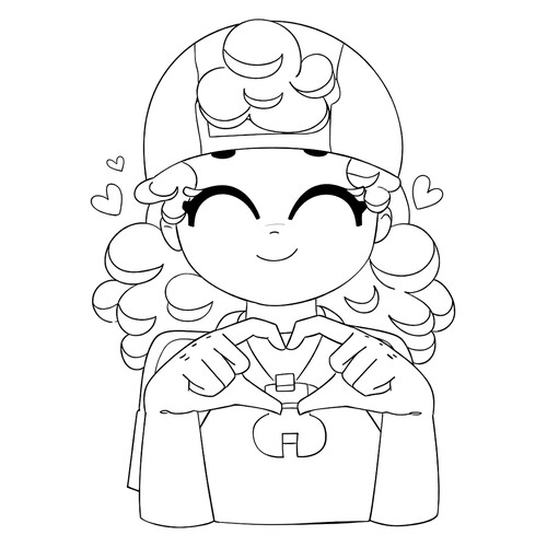 Página para colorear «La adorable Meg de Brawl Stars» dibujo para colorear gratis de Páginas para colorear de Brawl Stars