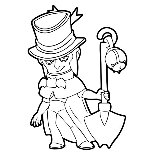 Página para colorear de Mortis — Brawl Stars dibujo para colorear gratis de Páginas para colorear de Brawl Stars