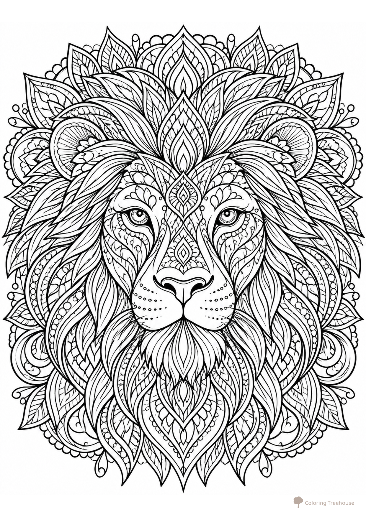 Lion Mandala Coloring Page