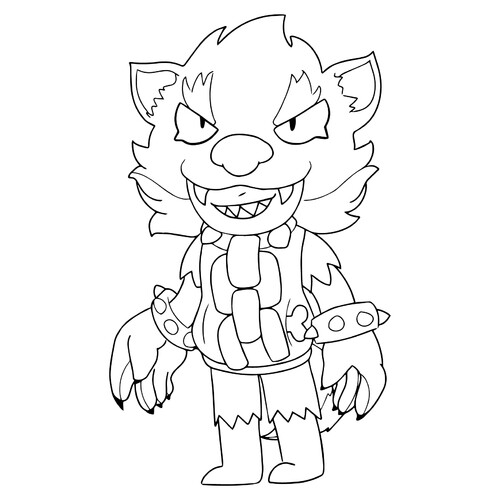 Página para Colorear Hombre Lobo León de Brawl Stars dibujo para colorear gratis de Páginas para colorear de Brawl Stars