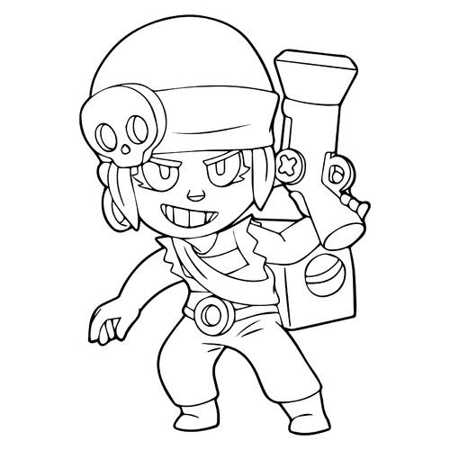 Página para colorear de Penny Bravo Stars dibujo para colorear gratis de Páginas para colorear de Brawl Stars