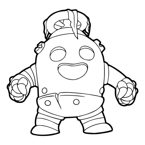 Página para colorear Robo Spike (Bravo Stars) dibujo para colorear gratis de Páginas para colorear de Brawl Stars