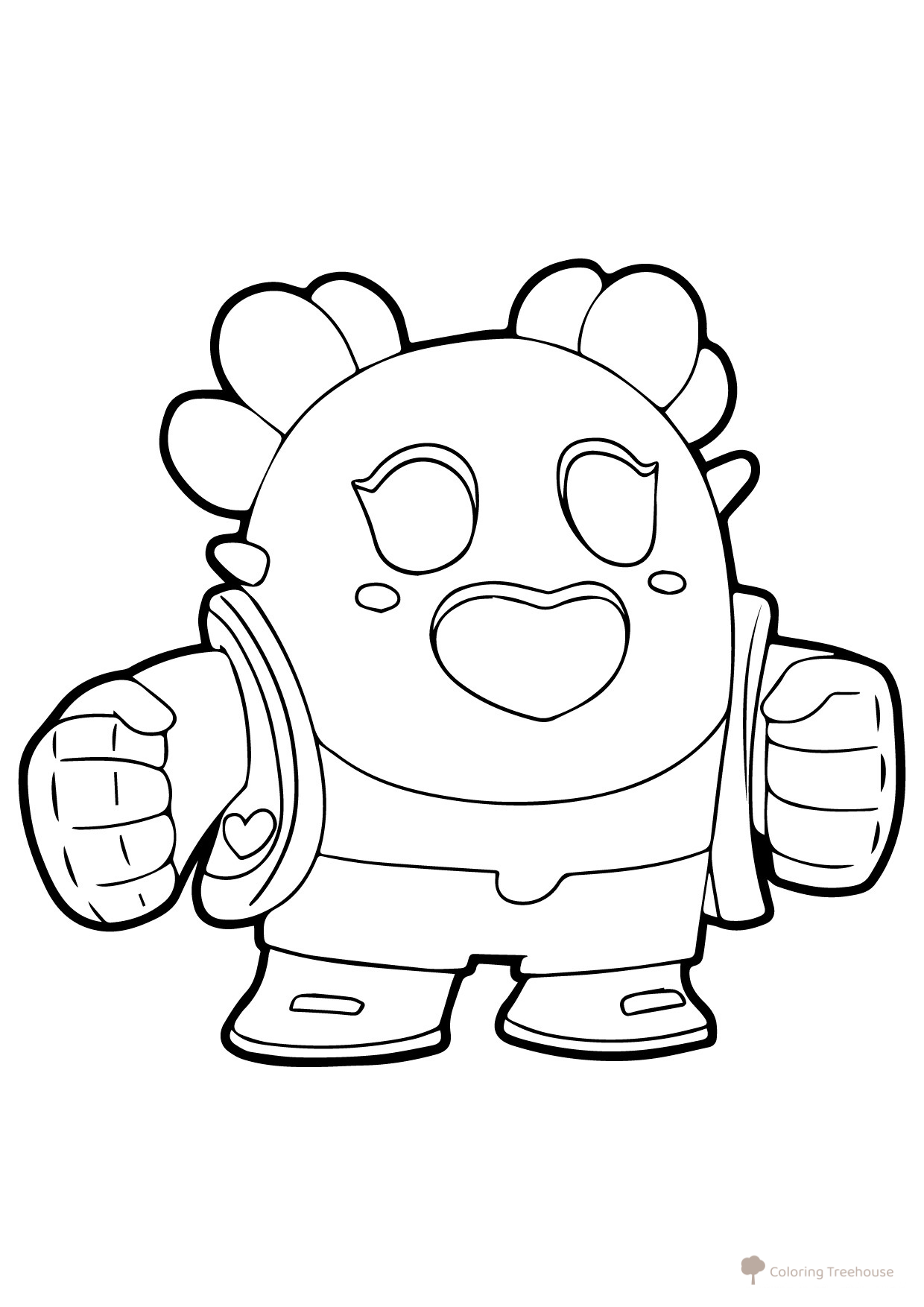 Sakura Spike Bravo Stars Coloring Page free printable Brawl Stars Coloring Pages coloring page