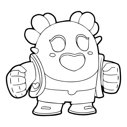 Página para colorear Sakurа Spike — Brawl Stars dibujo para colorear gratis de Páginas para colorear de Brawl Stars