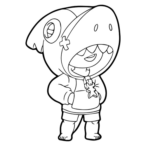 Página para colorear: Shark (de Brawl Stars) dibujo para colorear gratis de Páginas para colorear de Brawl Stars