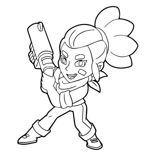 Página para colorear de Shelly (Brawl Stars) dibujo para colorear gratis de Páginas para colorear de Brawl Stars
