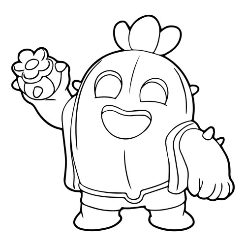 Página para colorear de Spike de Brawl Stars dibujo para colorear gratis de Páginas para colorear de Brawl Stars
