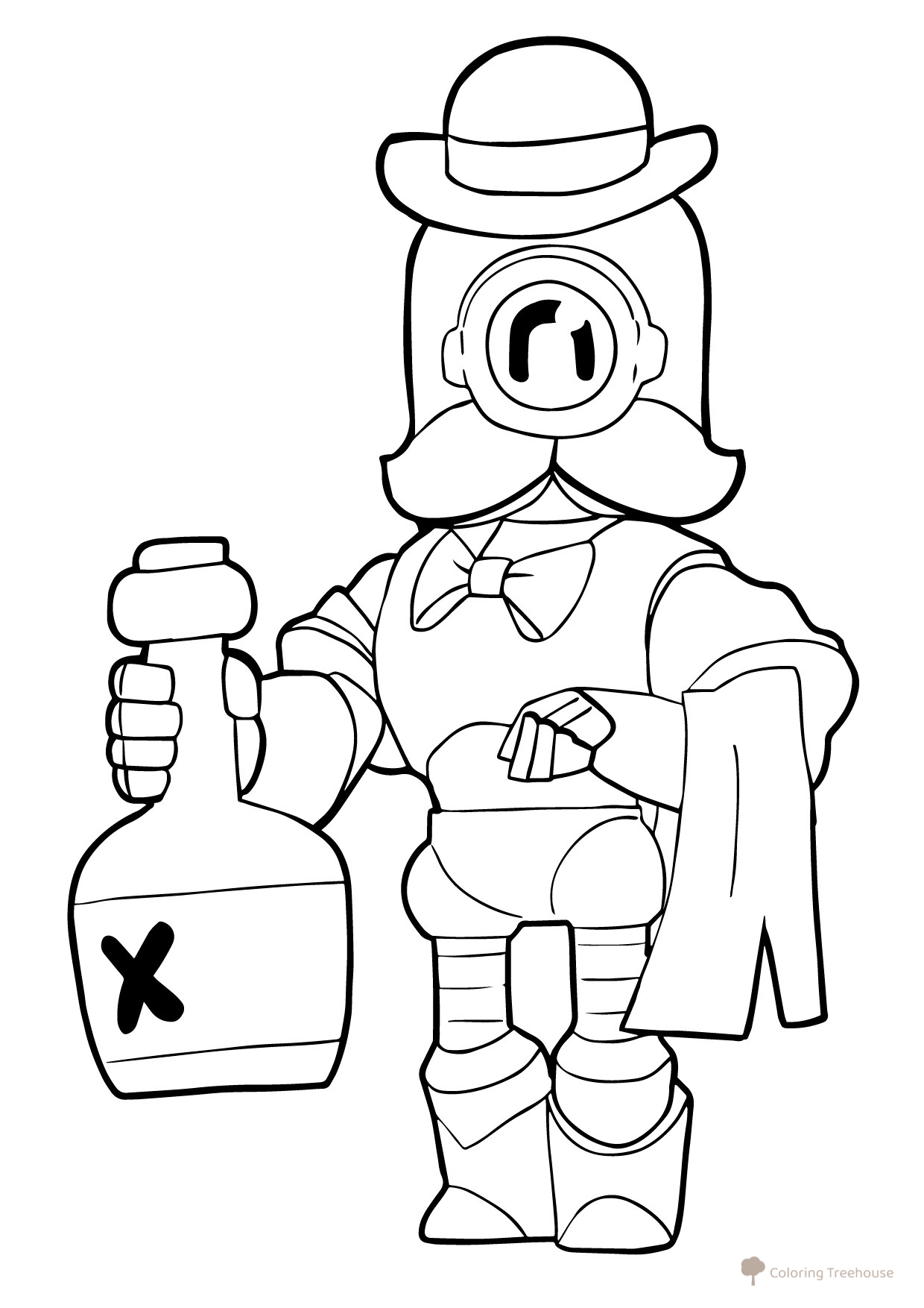 Coloring Page of Barley the Wizard from Bravo Stars free printable Brawl Stars Coloring Pages coloring page