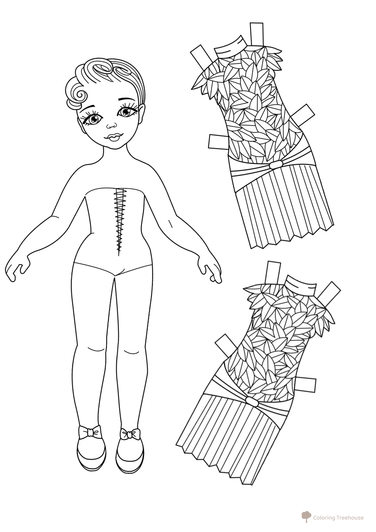 Amanda Paper Doll Coloring Page free printable Paper Doll Coloring Pages coloring page