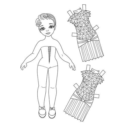 Amanda Paper Doll Coloring Page free printable Paper Doll Coloring Pages coloring page