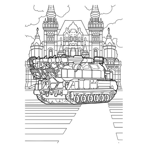 Página para colorear «Sistema de misiles antiaéreos Tor‑M2 en el 9 de mayo» dibujo para colorear gratis de Páginas para colorear del 9 de mayo