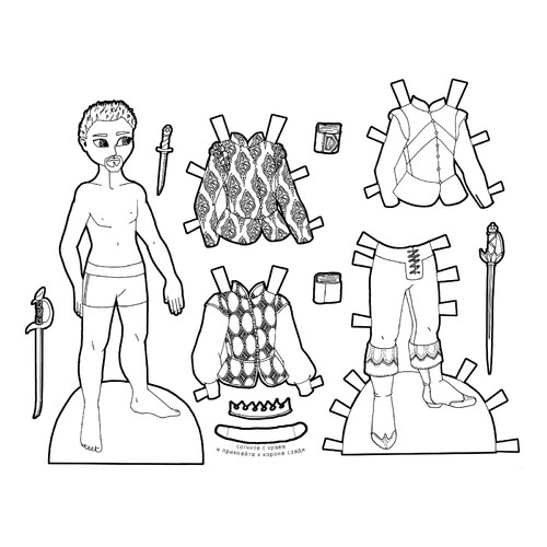 Libro para colorear: Muñeco de papel — niño príncipe dibujo para colorear gratis de Páginas para colorear «Muñecas de papel»