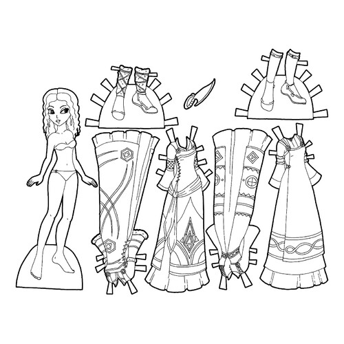 Northern Warrior Paper Doll Coloring Page free printable Paper Doll Coloring Pages coloring page