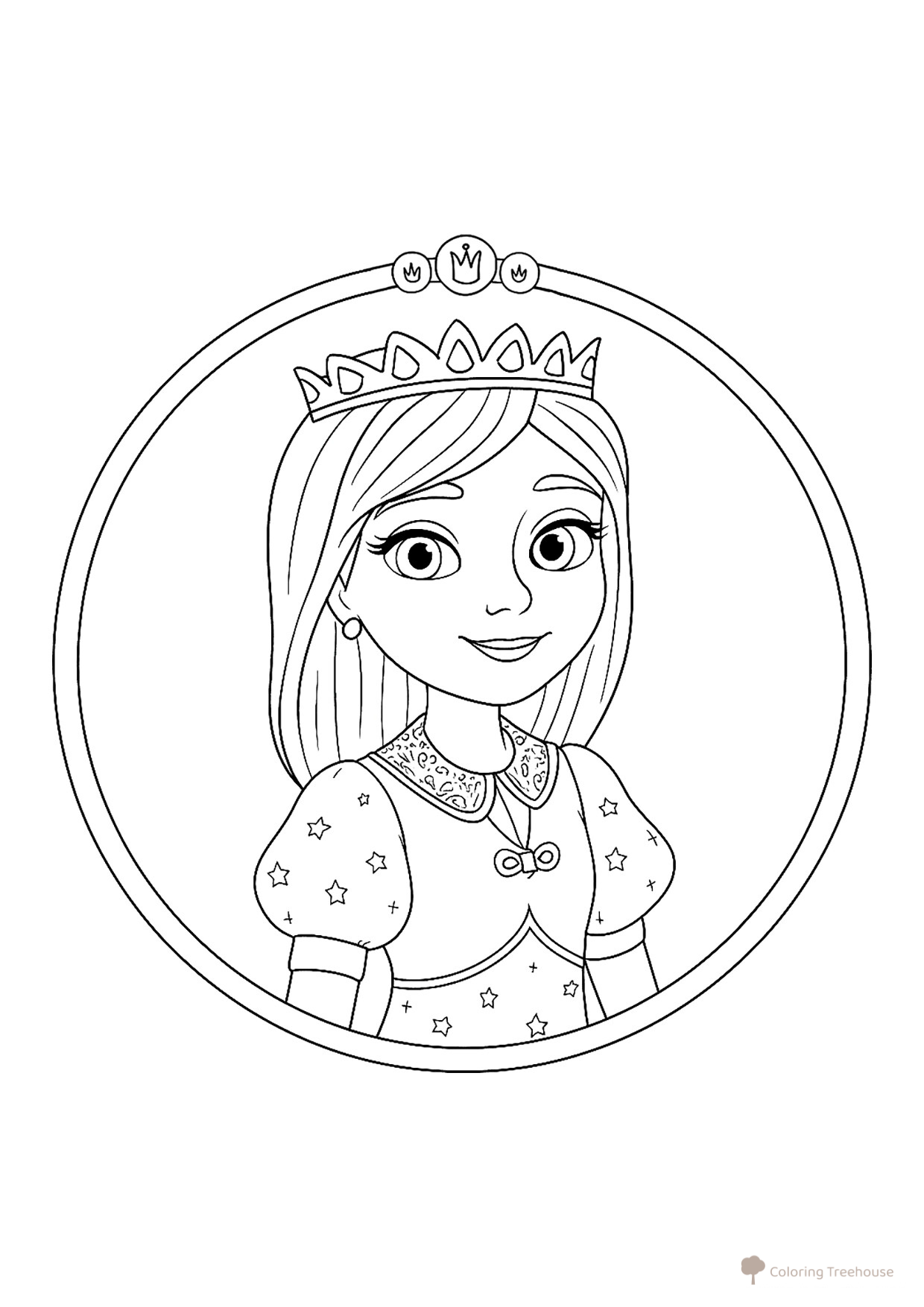 Página para colorear «Retrato de la princesa Sonya» dibujo para colorear gratis de Páginas para colorear de Tsarevny — Princesas