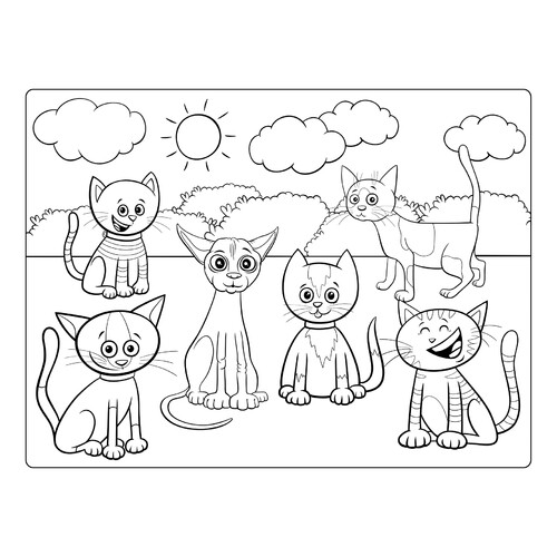 Página para colorear: Gatos callejeros dibujo para colorear gratis de Páginas para colorear de gatos, gatas y gatitos